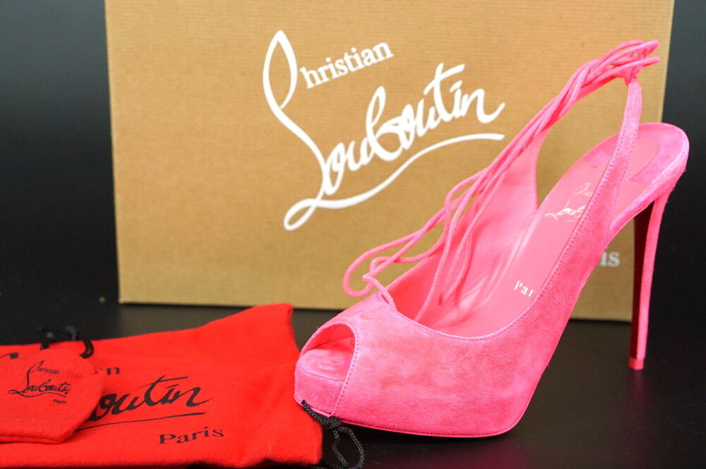 Christian Louboutin Lace Up NVP 120 Platform Ankle Wrap Sandals SZ 37.5 NIB$995